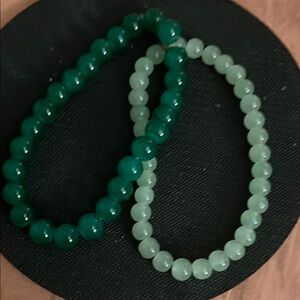 Elegant Green Beaded Bracelet Set